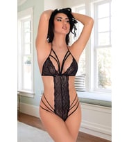 Dantelli Siyah Fantazi Boysuit
