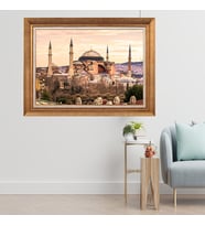 Altın Varaklı Çerçeveli Paspartulu  Tablo sde596 (Gold)