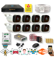 8 KAMERALI SET - ARAÇ İNSAN YÜZ TANIMALI HAREKET ALGILAYAN GECE GÖRÜŞLÜ 36 IR LED 5MP SONY LENSLİ 1080P FULL HD METAL KASA GÜVENLİK KAMERASI SETİ 5236