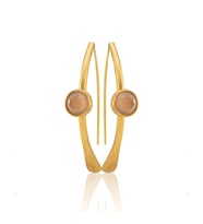 Kadir Jewellery 22 Ayar Altın Kaplama Kadın Taşlı Küpe -El İşçiliği Ve Hipoalerjenik Küpe