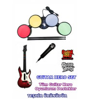 Ps3 Uyumlu Guitar Hero Set Oyunlu teşhir ürünü (Siyah)