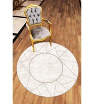 Kemik Prizma Kaymaz Tabanlı Yıkanabilir Yuvarlak Halı AR398 - 100 x 100 cm