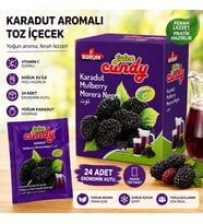 24’Lü Karadut Aromalı Toz İçecek C İçerikli Pratik Tek Kullanımlık Soğuk İçecek Tozu