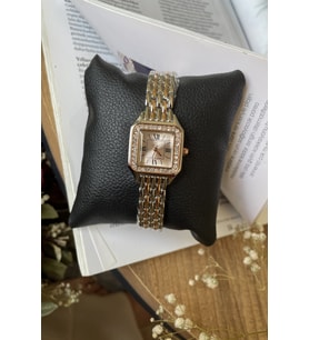 KADIN TAŞLI ROSE GÜMÜŞ ÇELİK KORDON VİNTAGE HEDİYELİK KOL SAATİ