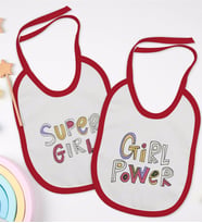 BK Kids Girl Tasarımlı 2’li Kırmızı Mama Önlüğü-1