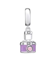 Mor Polaroid Fotoğraf Makinesi Charm  925 Ayar Gümüş