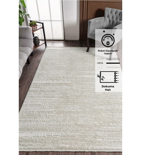 Konfor Jasmine 1452  Krem Bej Modern Dokuma Halı