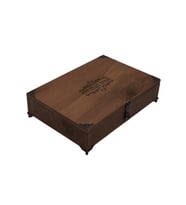 İsme Özel Ahşap Kutu Metal Ayaklı Metal Köşelikli 25Cm X 15Cm Genişlik (Ceviz)