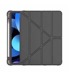 Samsung Galaxy Tab S7 Plus T970 T975 T977 Kılıf Kalem Bölmeli Trifolding Case (Siyah)