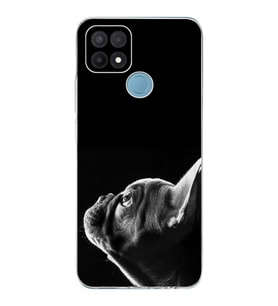 PrintiFy Oppo A15S ile Uyumlu Köpek 1 Kamera Korumalı Şeffaf Kılıf
