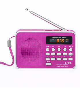 Ultratekno L-938 Şarjlı Taşınabilir FM Radyo  Dijital Ekranlı  USB/TF/SD/AUX Destekli  BL-5C Bataryalı Cep Radyosu