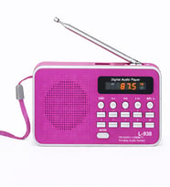 Ultratekno L-938 Şarjlı Taşınabilir FM Radyo  Dijital Ekranlı  USB/TF/SD/AUX Destekli  BL-5C Bataryalı Cep Radyosu