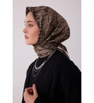 Etnik Desen %100 Twill İpek Eşarp BE04