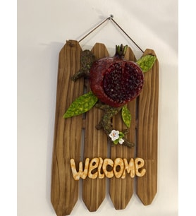Kapı süsü Welcome hoşğeldin (Kırmızı)