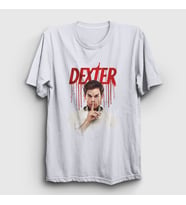 Presmono Unisex Beyaz Shhh Dexter T-Shirt 188888tt