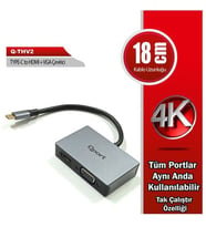 Qport Q-Thv2 Type-C To Hdmı/Vga Çevirici