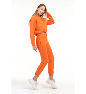 22033544 Üç İplik Kapşonlu Sweat+Cepli Pant. İkili Taıkm ORANGE (Turuncu)
