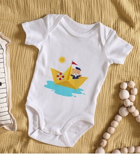 BK Kids Sevimli Kaptan Tasarımlı Bebek Body Zıbın - Model 1