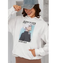 Jujutsu Kaisen Satoru Gojo Baskılı Unisex Oversize Anime Karakter Hoodie