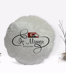 BK Gift Kişiye Özel İsimli İç Mimar Tasarımlı Dekoratif Kırlent Yastık-2