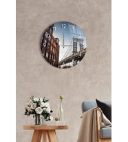 Çap37cm -  Manhattan - Dekoratif Cam Duvar Saati