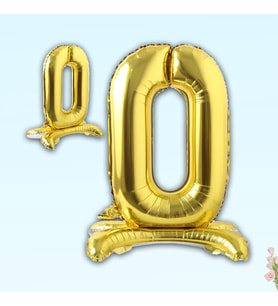 0 Rakam Ayaklı Folyo Balon, 65 cm - Altın (STD)