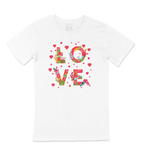 Kalpli Love Yazılı Tişört