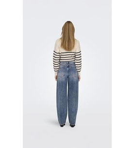 Only Juicy Yüksek Bel Geniş Paça Mavi Kot Pantolon (DENIM)