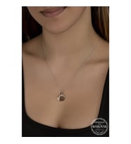 Crystal Taşlı  Deniz Kabuğu  925 Ayar Gümüş Kolye