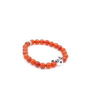 PANDA TASARIM FASET KESİM DOĞAL KIRMIZI AKİK BİLEKLİK 003