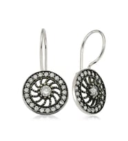 pilelistore 925 Ayar Gümüş Taşlı Sallantılı Çiçek Küpe