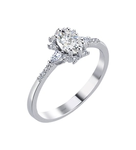 Pırlanta ve Beyaz Topaz Taşlı Nara Yüzük 0747R0092