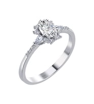 Pırlanta ve Beyaz Topaz Taşlı Nara Yüzük 0747R0092
