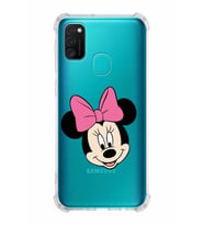 Samsung Galaxy M21  Köşe Korumalı Antişok Kapak Minnie Mouse Tasarımlı Şeffaf  Kılıf