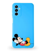 Samsung Galaxy M13 Uyumlu Lansman Kılıf Altı Kapalı İçi Kadife  Mickey Mouse-F Tasarımlı  Kapak (Şeffaf)