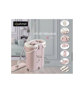 Pembe Premium Mop ve Temizlik Kova Seti, Kolay ve Hızlı Temizlik
