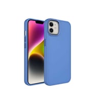Apple iPhone 12 Uyumlu Kılıf Metal Çerçeve ve Buton Tasarımlı Silikon Zore Luna Kapak (Koyu Lila)