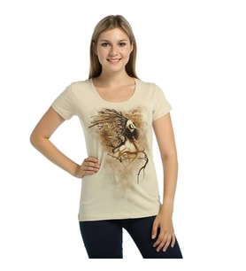 Bant Giyim - Root n' Smoke Krem Kadın T-shirt Tişört