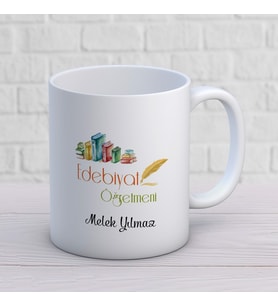 Kişiye Özel Meslek Edebiyet Öğretmeni Hediyelik Kupa Bardak