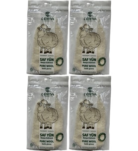 Derma Naturel Therapy Saf Yün Banyo Eldiveni T-485 (4 Lü Set)
