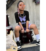 Çocuk Dream Butterfly Pamuklu Tshirt (Siyah)