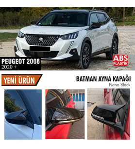 Peugeot 2008 Yarasa Ayna Kapağı Batman Parlak Siyah Piano Black