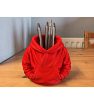 Northcity 3D Baskı Kapüşonlu Sweatshirt Kalemlik - Masaüstü Organizer-Kırmızı