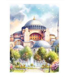İstanbul Ayasofya Camii Desenli Ahşap Tablo