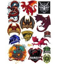 Dragon Ejderha Sticker Set-13 14 Parça Telefon, Tablet, Defter, Laptop Sticker