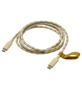 USB-C - USB-C kablo, bej-mavi, 1.5 m/100 W