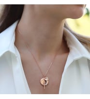 Ay Modeli Rose Gold Kaplama Gümüş Kolye