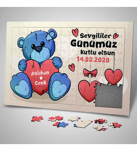 Sevimli Ayıcık Tasarımlı 240 Parça 240 Parça Kişiye Özel Puzzle