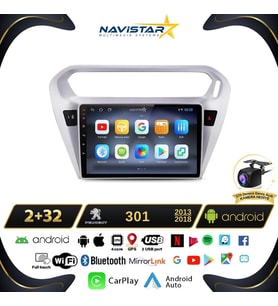 Peugeot 301 2+64GB Kablosuz Carplay 2013-2018 Android 13 Navigasyon Multimedya Sistemi