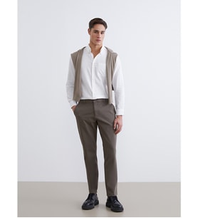 LCWAIKIKI Classic Kahverengi Dar Kalıp Erkek Chino Pantolon
